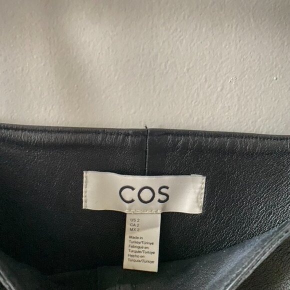 COS Leather Mini Pinafore Dress - Picture 3 of 5